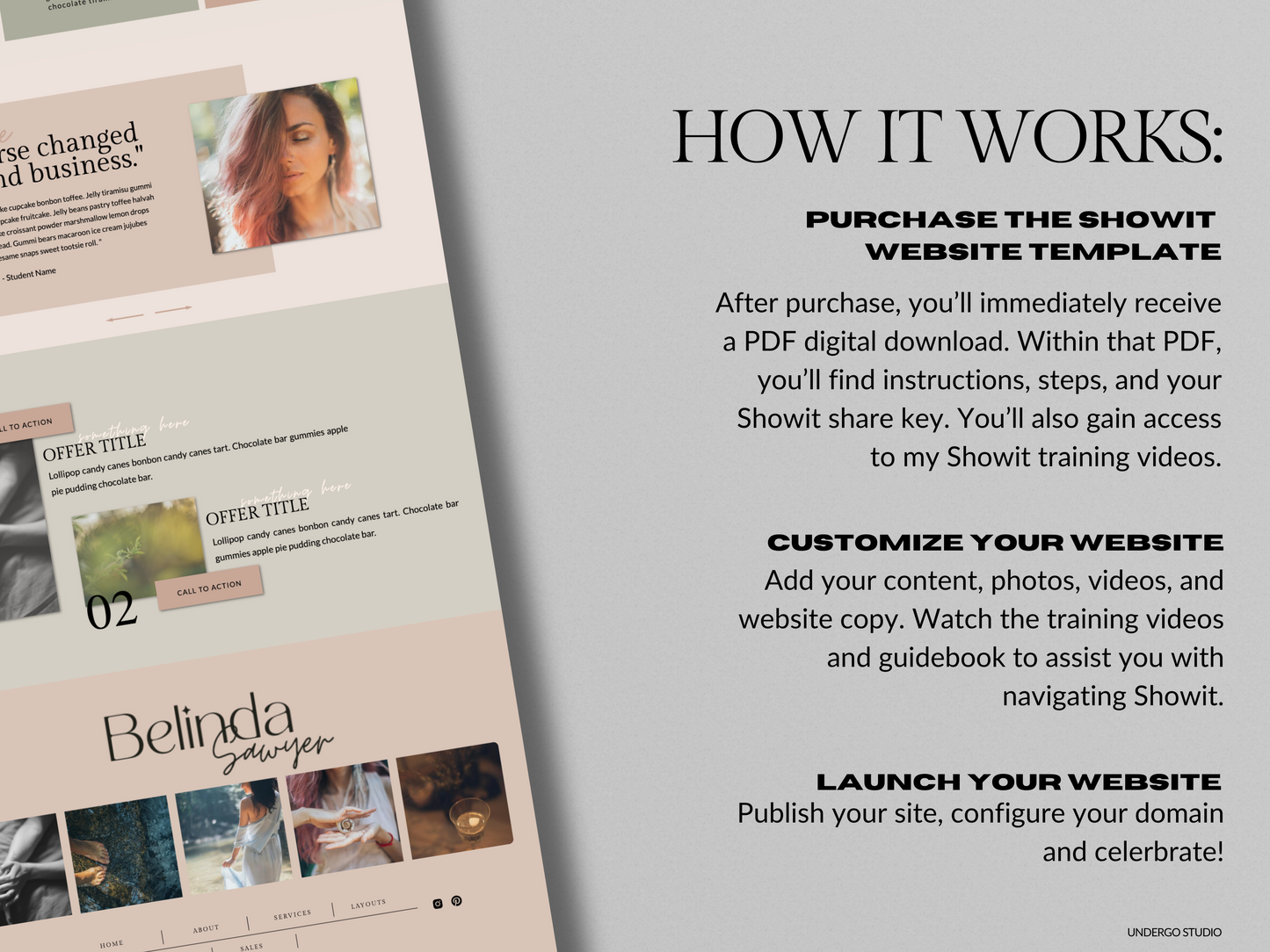 Belinda Coach, Creator Showit Website Template - Done-for-You, Premium, Customizable, Drag and Drop Website Template, No Coding Required!